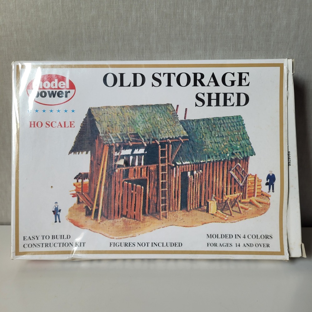 Model Power Old Storage Shed HO Scale Kit 435 Brown Vintage Train Scenery